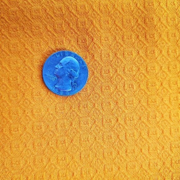 Vintage Fabric Textured Geometric Pattern Nylon Polyester Stretch Orange - Picture 1 of 4